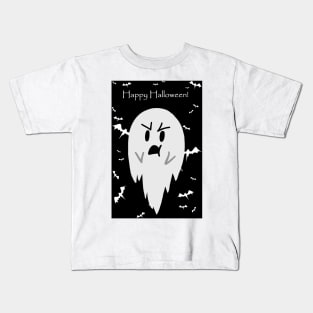 "Happy Halloween" Ghost Pout Kids T-Shirt